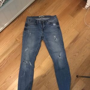 Zara distressed blue jeans